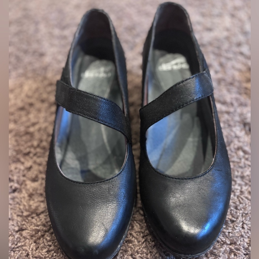 Dansko Lanie Black Mary Jane wedges